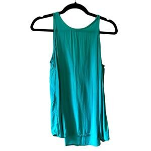Old Navy Aqua Blue Sleeveless Blouse Size Small Pleated Shell Corporate Core